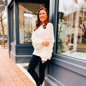 White Chunky Knit Sweater